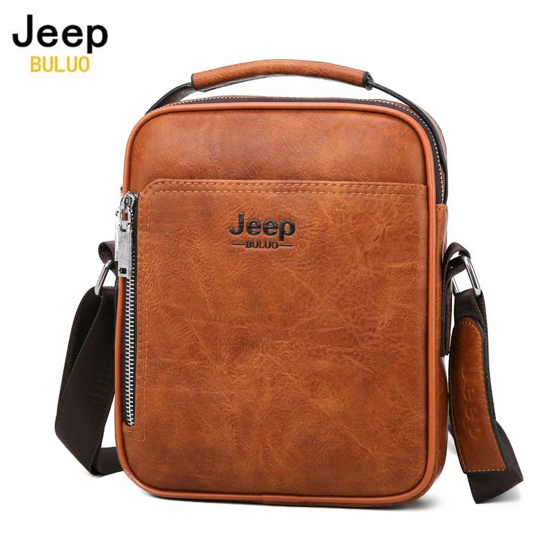 Мужские сумки на плечевом ремне jeep buluo оранжевая сумка из спилковой кожи