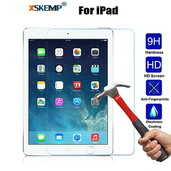 

XSKEMP 9H Real Tempered Glass For Apple iPad mini 2 3 4 Screen Protector Hard Cover For iPad Pro 10.5 9.7 2017 Protective Film