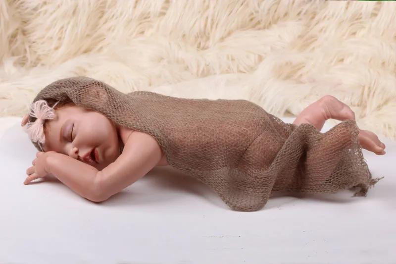 4060cm Newborn Baby Swaddle Wrap Soft Newborns Photography Props Baby Blanket Baby Boy Girl Knitted Infant Sleeping Wraps 0-2M (30)