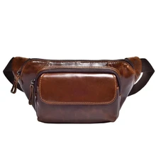 Натуральная кожа поясная сумка для мужчин молнии поясная сумка на пояс для телефона Сумка Bolso мужская сумка через плечо