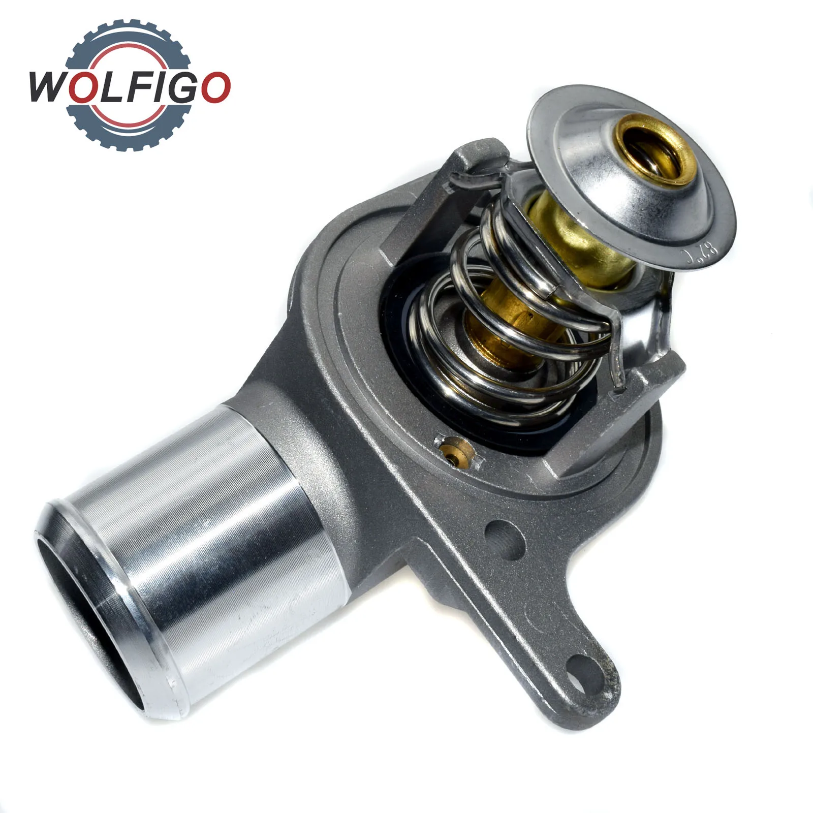 WOLFIGO Coolant Thermostat Housing with Sensor for Citroen C2 C3