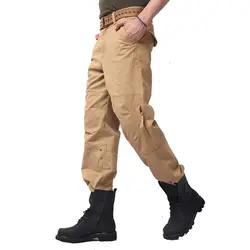 Для мужчин модные военные брюки-карго мульти-карманы мешковатые Для мужчин брюки повседневные штаны комбинезоны армейские брюки