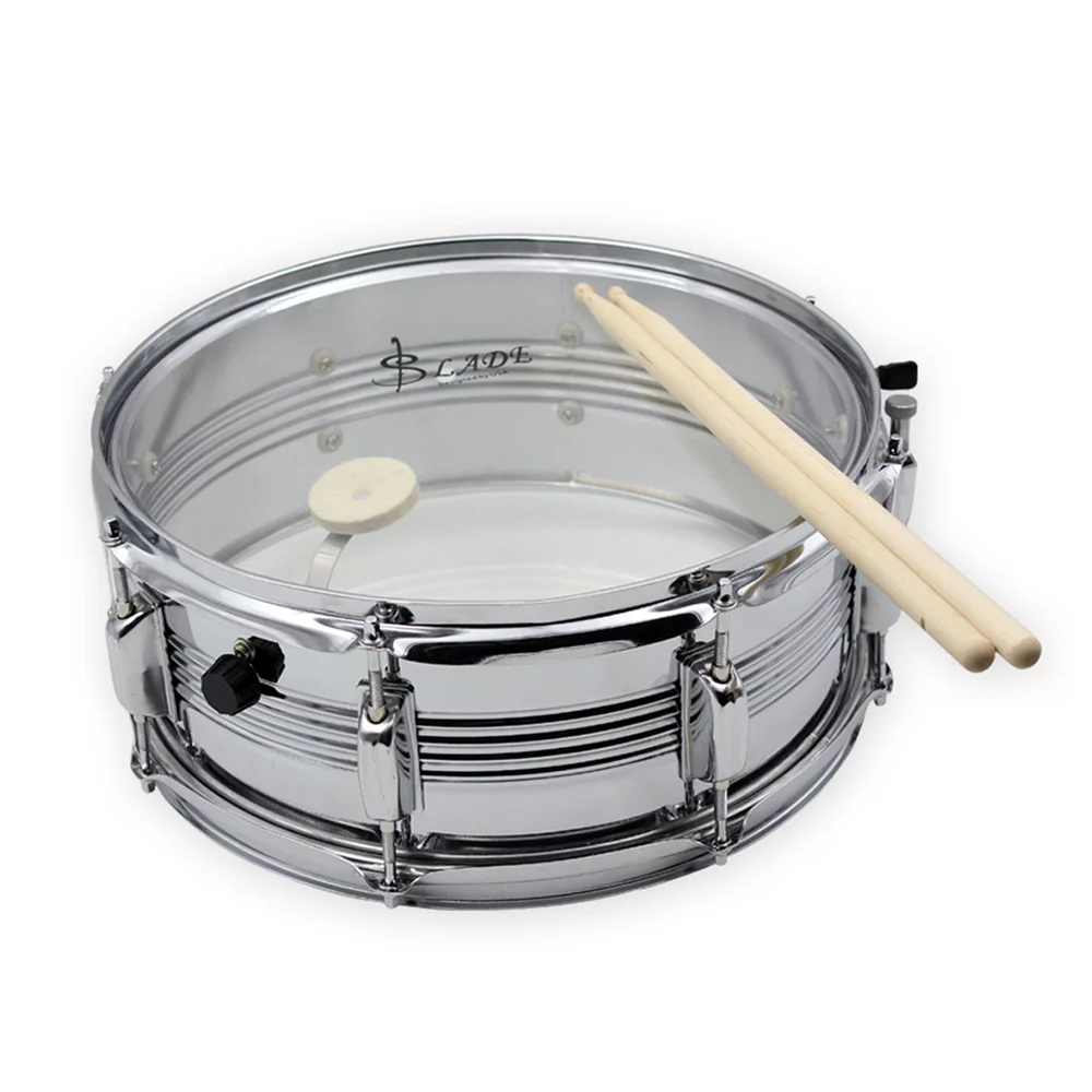 

SLADE 14 inch Snare Drum Transparent Drum with Drumstick Strap Wrench Rust-resistant Anti-fade Performance Percussion Instrument