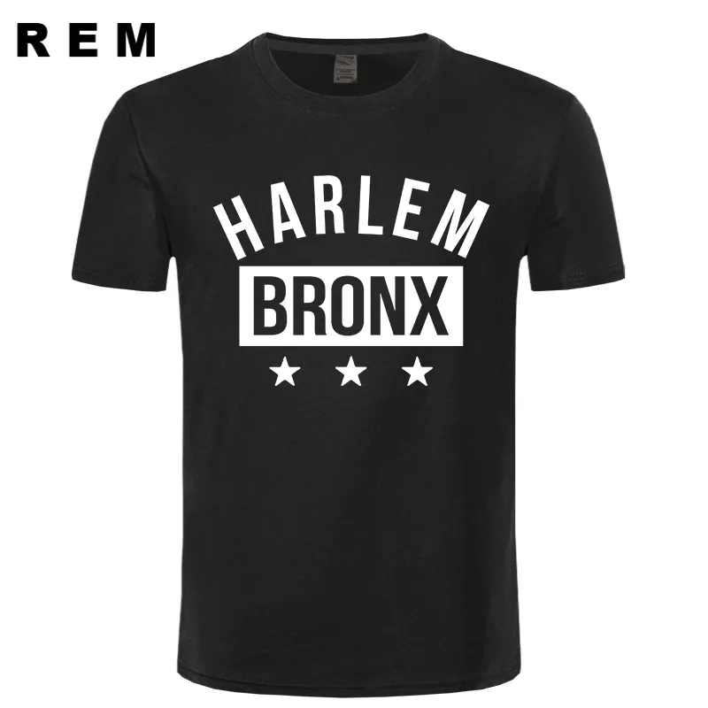 HARLEM BRONX PRINTED TSHIRT STAR MENS SWAG BLACK HIPSTER WOMENS TUMBLR