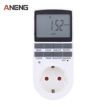 

EU Plug in 7 Day 12/24h AC Digital LCD Programmable Timer Switch Time Socket 230V Home Tools