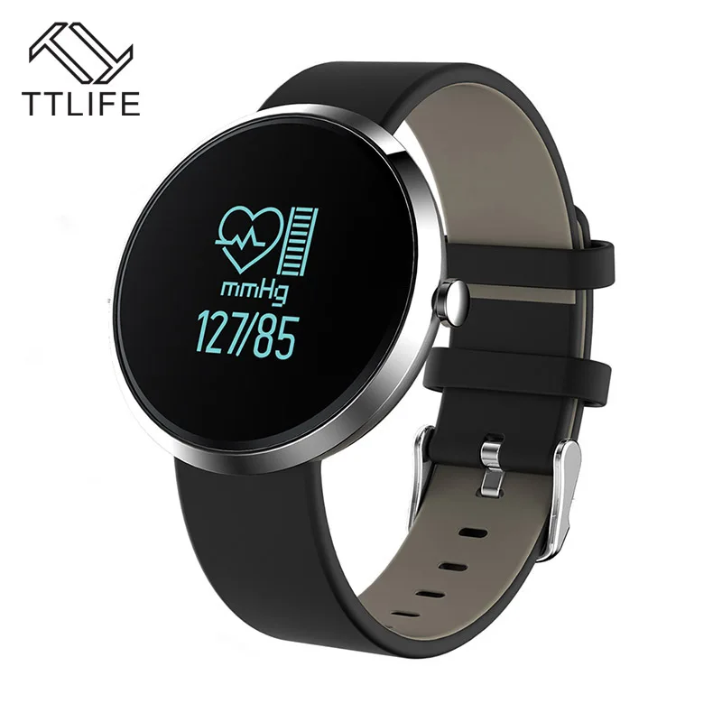 

TTLIFE V06 Bluetooth Smart Watch Waterproof Bracelets Sports Mens Watch BP Test Heart Rate Monitor Clock Alcohol Allergy Watch