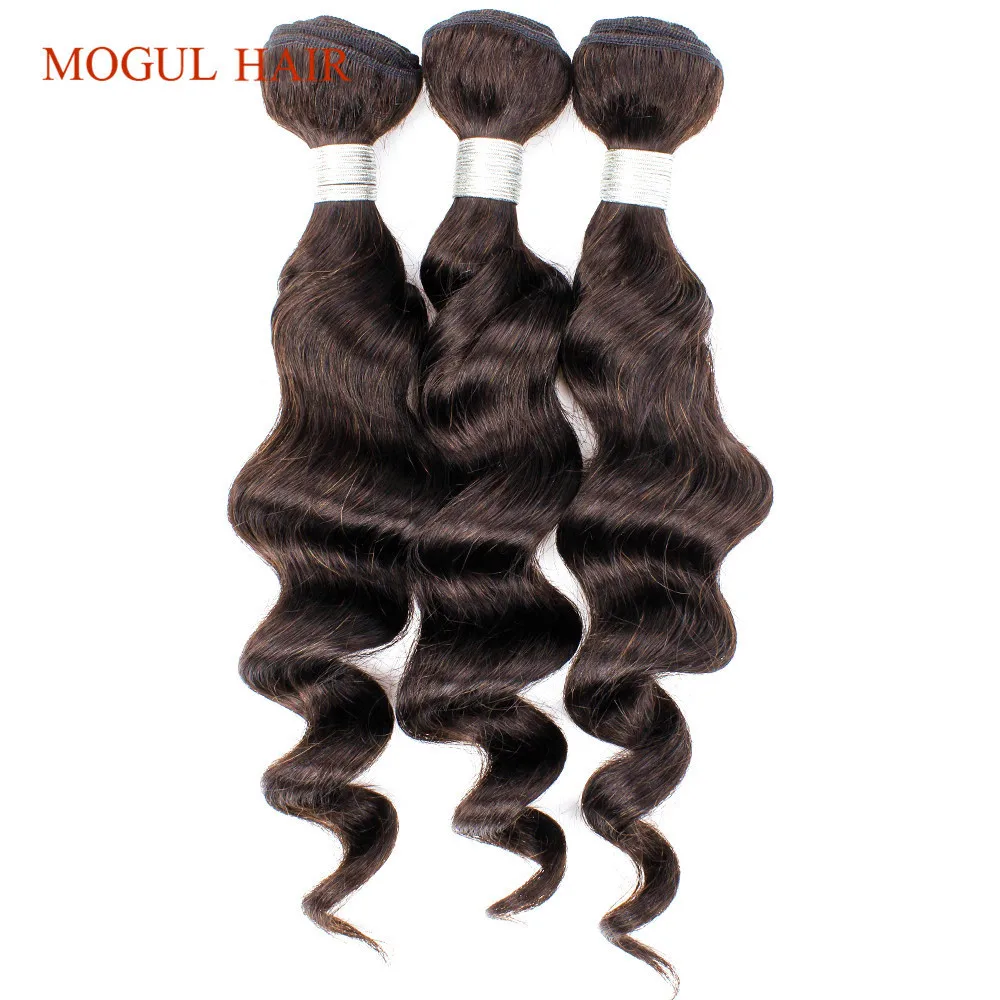 MOGUL HAIR Dark Brown Color 2 Brazilian Loose Deep Wave Hair 2/3 Bundles With Closure 12-24 inch Remy Human Hair Weave MOGUL HAIR Dark Brown Color 2 Brazilian Loose Deep Wave Hair 2/3 Bundles With Closure 12-24 inch Remy Human Hair Weave
