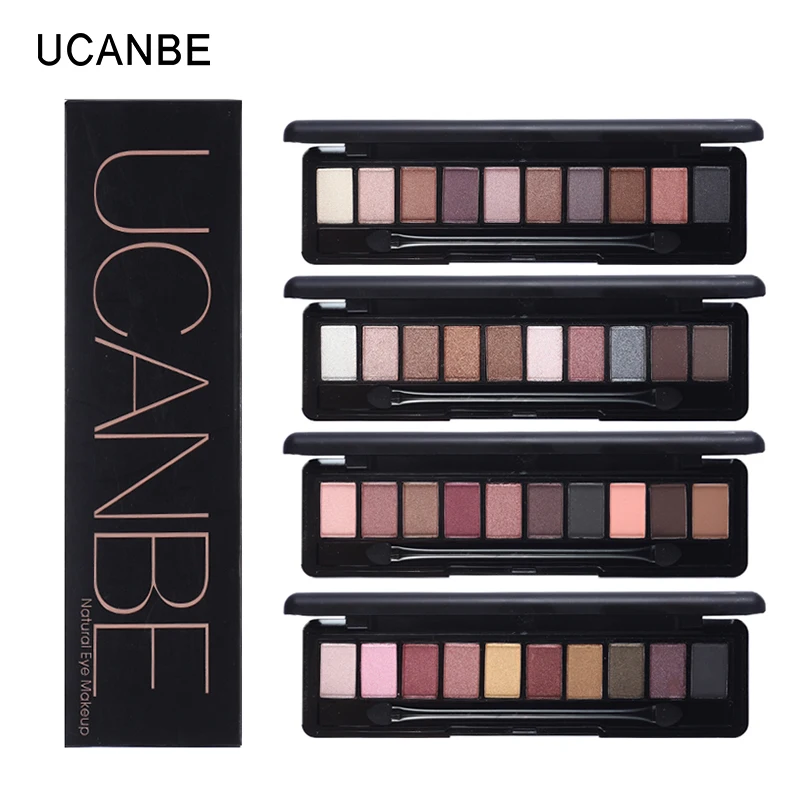 UCANBE brand makeup 10warm colors eyeshadow palette shimmer matte pigment eye shadow nude elegant natural paleta de sombra