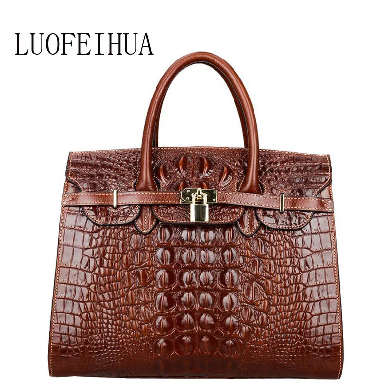 

Genuine Leather women bags for women 2018 New Luxury Crocodile Pattern Handbags Brand Bags Handbags Women Designer Bags