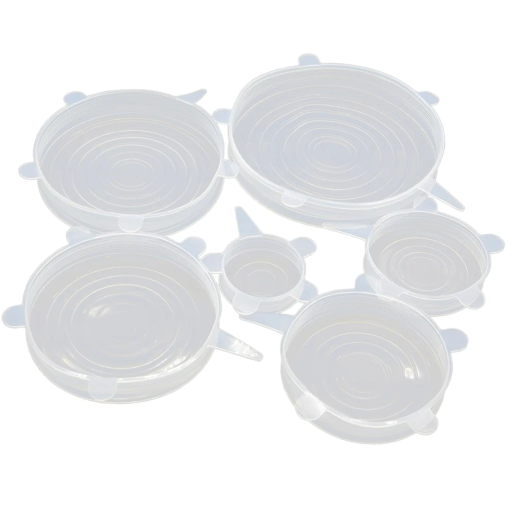 6pcs Silicone Stretch Lids Reusable Lids Covers for Keeping Food Fresh, Perfect for Fruits & Vegetables Cup Bowl