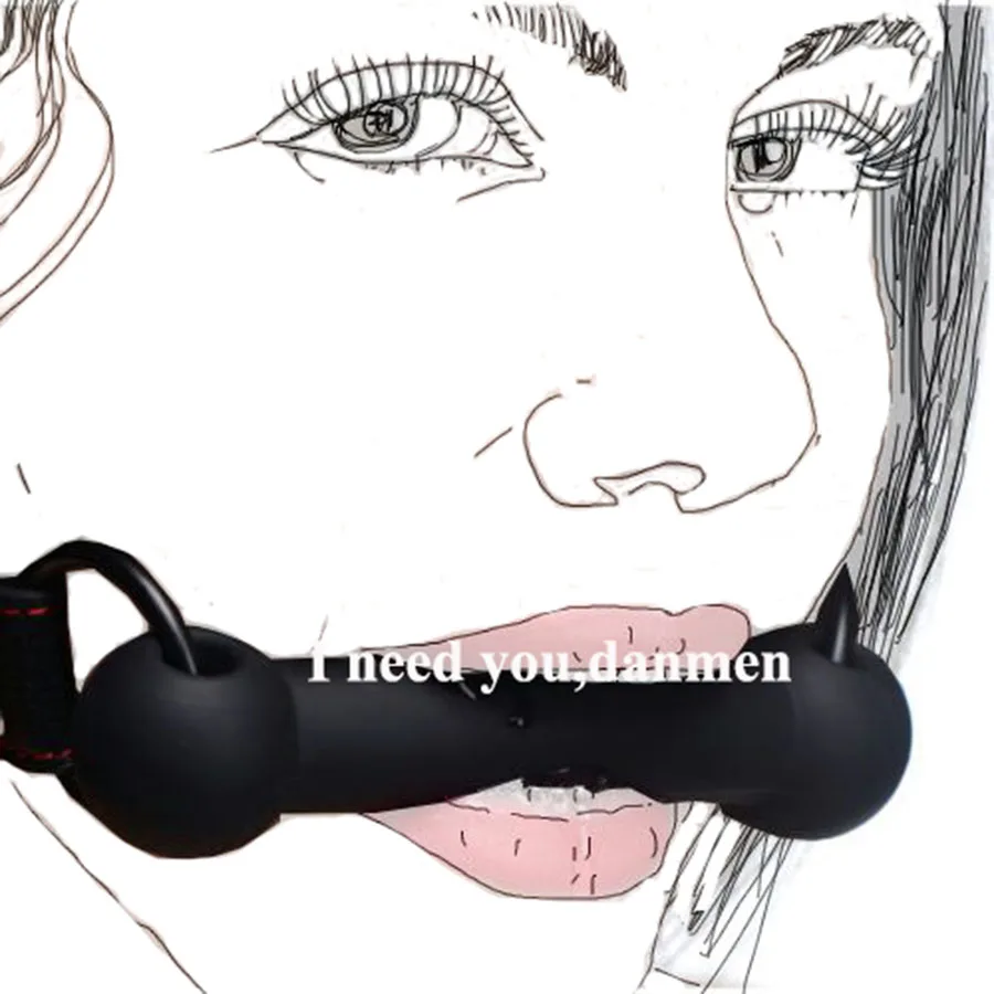 

Silicone Bondage Dog Bone Ball Gag,Puppy Play Double Stitched Mouth Stuffed Stick Restraint ,Role Play System