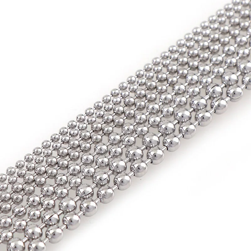 Buy 5 Meters Stainless Steel Beaded Ball Chain Bulk Jewelry Chains Dia 1.5mm