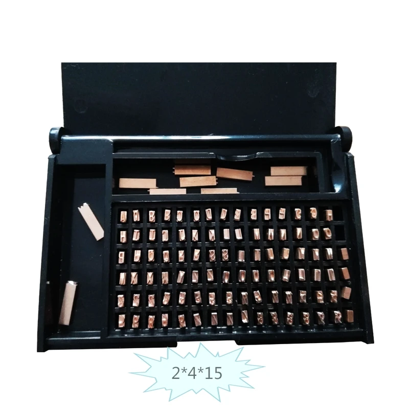 

2*4*15mm brass date English letter for date coding machine