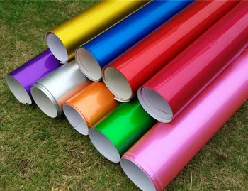 

Super Glossy Metallic Car Vinyl Wrapping Film Foil Car Sticker Sheet For Motor Computer Furniture Auto Graphic