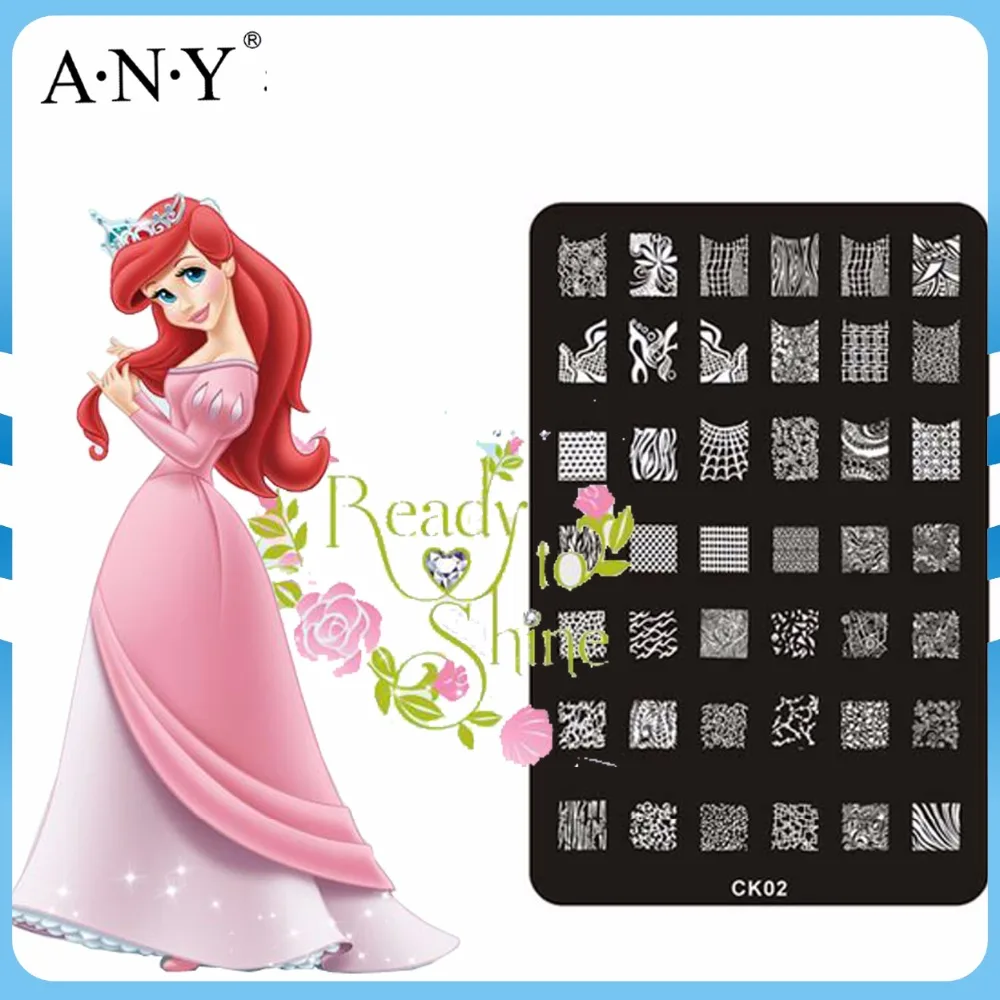 Free Shipping 10PCS/Lot Popular Pattern Design CK Stainless Stamping Nail Art Template Plates | Красота и здоровье