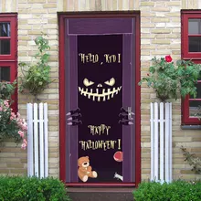 Demon Halloween Door Stickers Waterproof Door Decorative Decals Self Adhesive Home Decor Mural