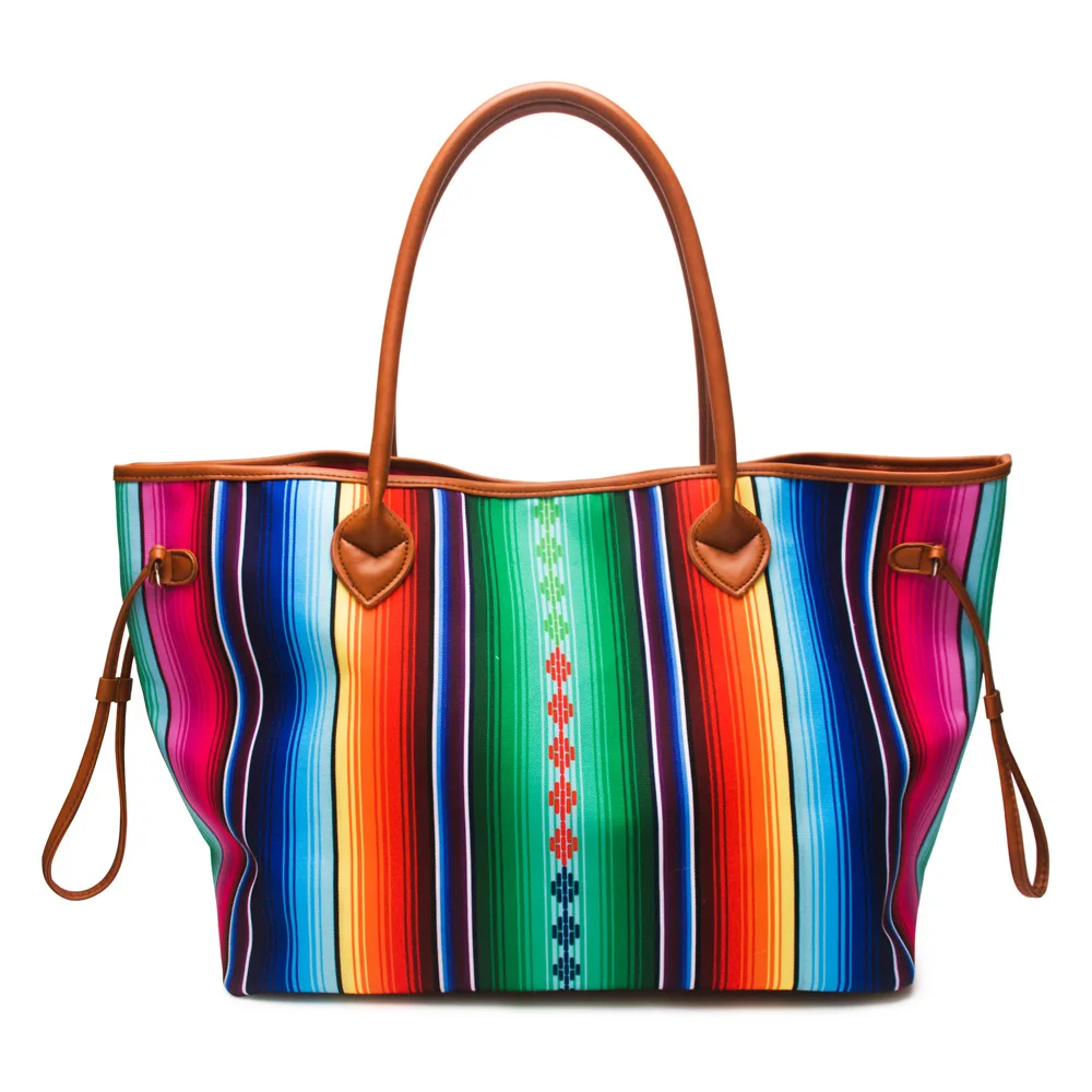 Wholesale Domil Endless Colorful Stripes Tote Bag Aztec Serape Handbag Large String Bag ...