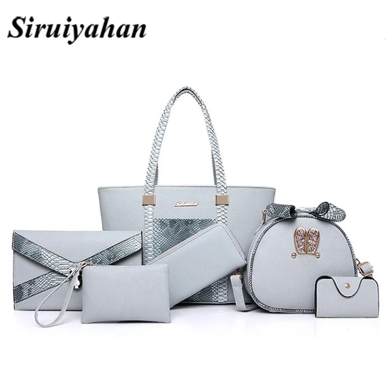 6pcs Women pu Handbags 2018 Ladies Shoulder Bag Female Casual Tote Women Messenger Bag Set Bolsas Feminina Crossbody Sac a Main 6pcs Women pu Handbags 2018 Ladies Shoulder Bag Female Casual Tote Women Messenger Bag Set Bolsas Feminina Crossbody Sac a Main
