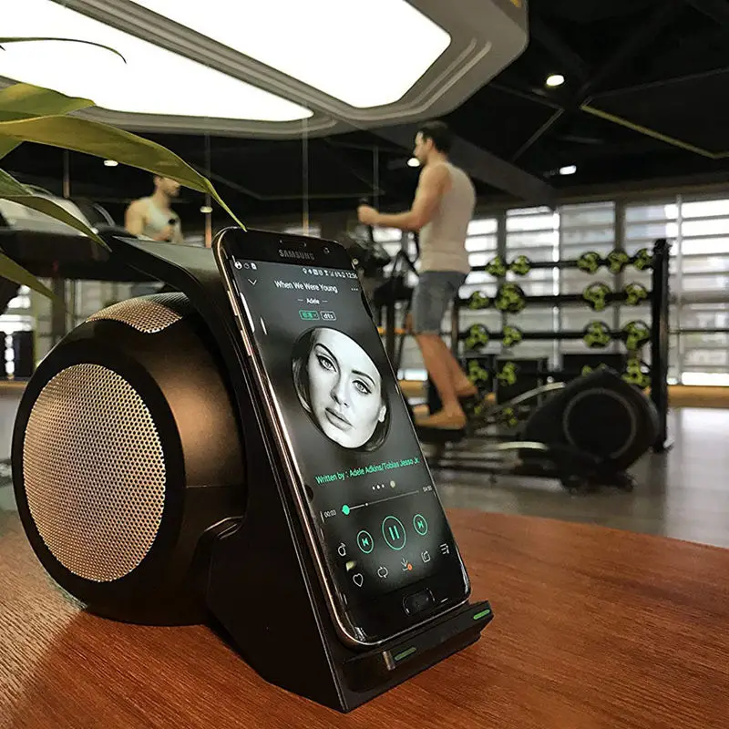 Быстрое беспроводное зарядное устройство со стерео bluetooth-динамиком для Iphone Xs, Xs Max, Xr, X, 8,8 Plus, для Galaxy S10, S10E, S10+, S9, S9+, S8, S