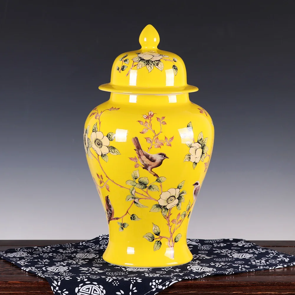 Vintage Yellow Ginger Jar Vases Home Décor Home & Living