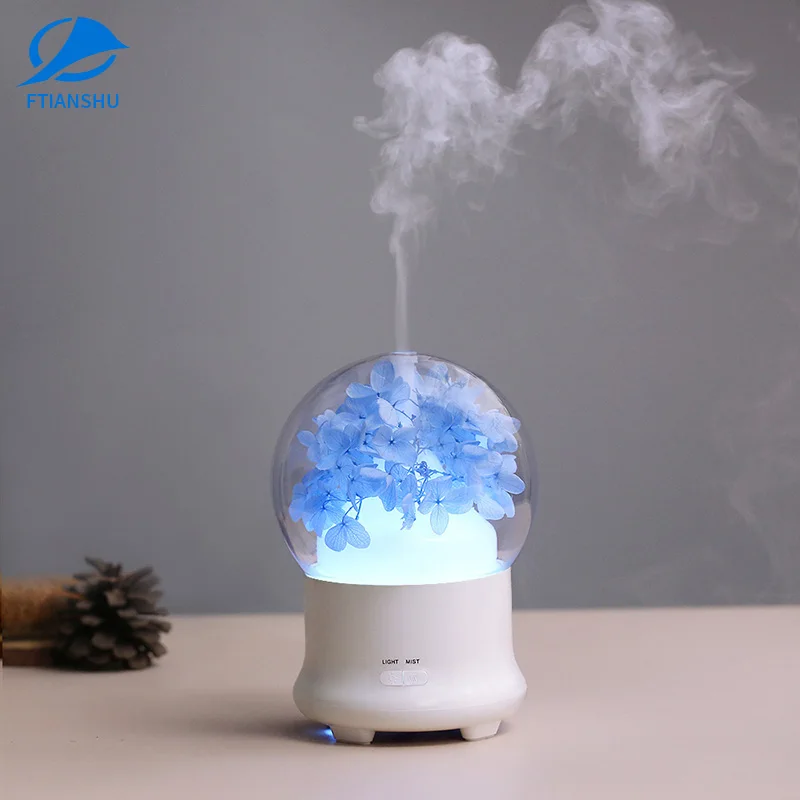 

100ML Preserved Fresh Flower Essential Oil Aroma Air Humidifier Portable Air Diffuser Purifier Air Humidifier 4 Color Atomizer