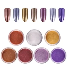2 г/банка для ногтей зеркальная пудра блестящая хромированная пудра розовое золото/фиолетовый/серебристый цвет для украшения ногтей зеркальные Порошковые инструменты, 10 цветов
