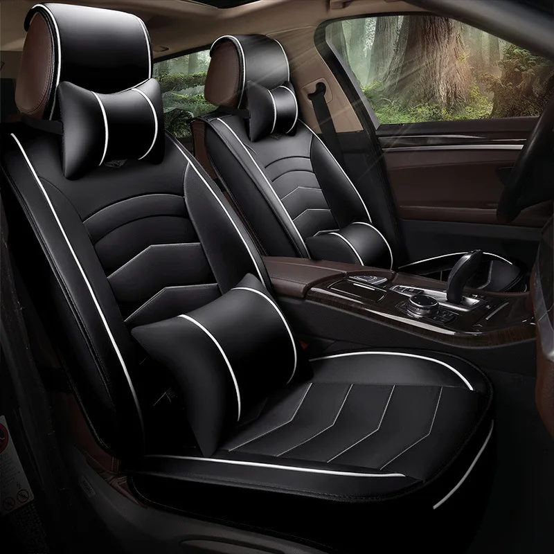 

KKYSYELVA 5-seater GM seat cover PU leather car front and rear seat cushion protector for most market models