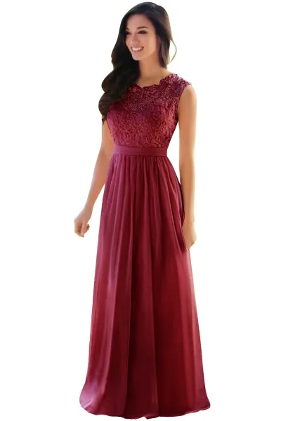 Розовые мятно-зеленые шифоновые длинные платья для невесты шеи свадебное платье vestido madrinha - Цвет: Burgundy