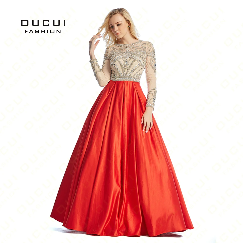 Ballkleid Rot Farbe Sexy Nahe Zuruck Hand Lange Abendkleid Partei Formale Kleider Ol102856 Echt Fotos Langarm Volle Kristall Gown Red Evening Dresslong Evening Dress Aliexpress
