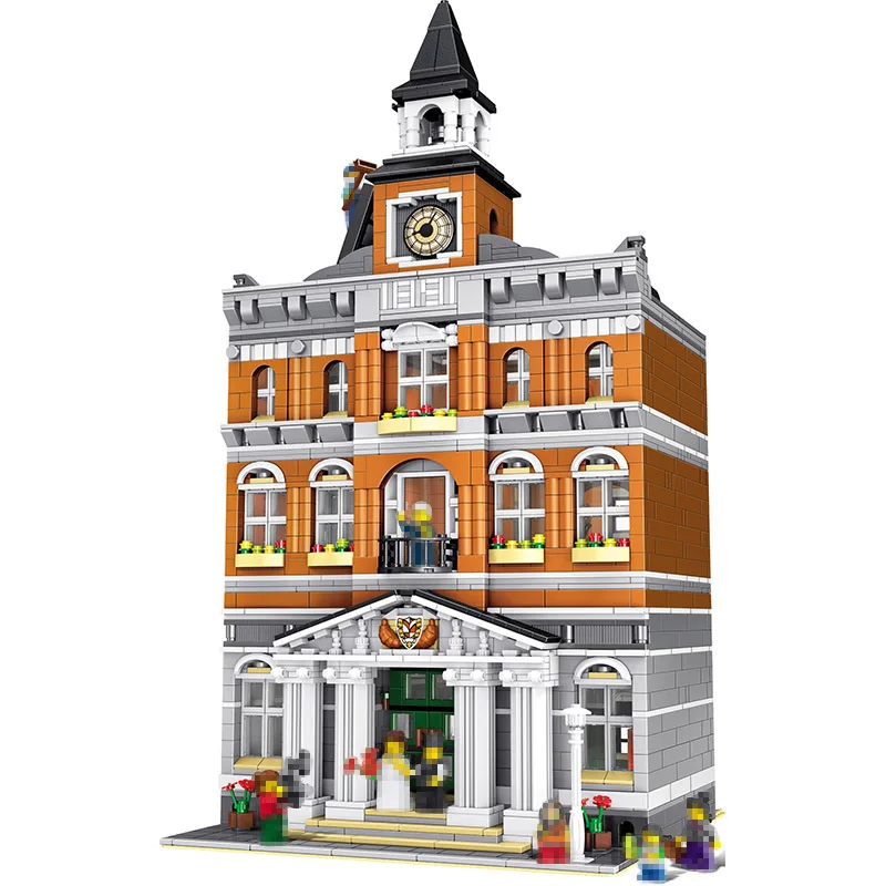 

City Street Series Blocks Compatible with LegoINGlys Architecture Town Hall Sets Model Building Kits Set Assembling Toy 2861PCS