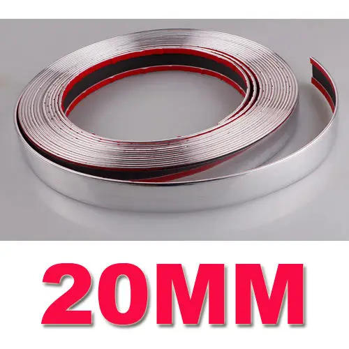 

20mm*15m Chrome Car Styling Moulding Strip Trim Bumper Guard Tape high quality accessories parts for most cars protector