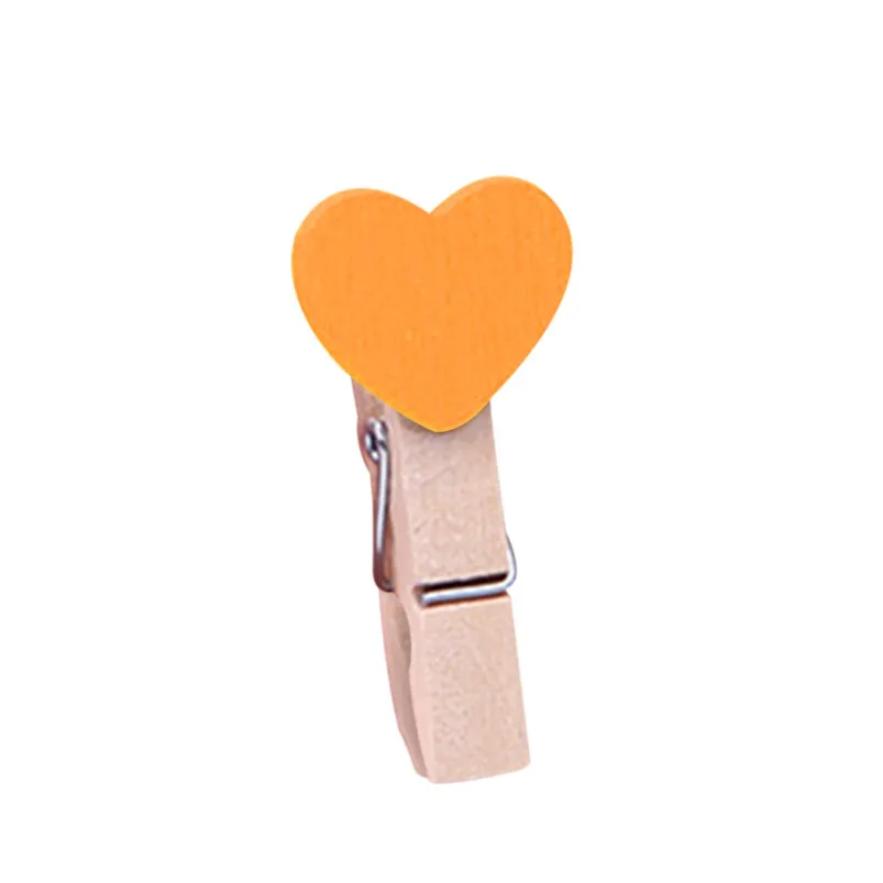 5 Pcs Clips Wall Decor DIY Creative Frame With Mini Colored Heart Clothespins R02 (5)