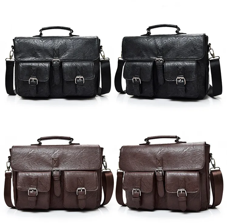 Мужской портфель высокого качества 14-15 "кожаная сумка для ноутбука Мужская большая емкость портфельная сумка деловая сумка-мессенджер