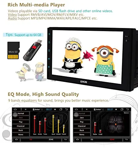 Excellent Android 6.0 Marshmallow Car Stereo with touch screen In Dash Double Din Vehicle Radio Receiver 7