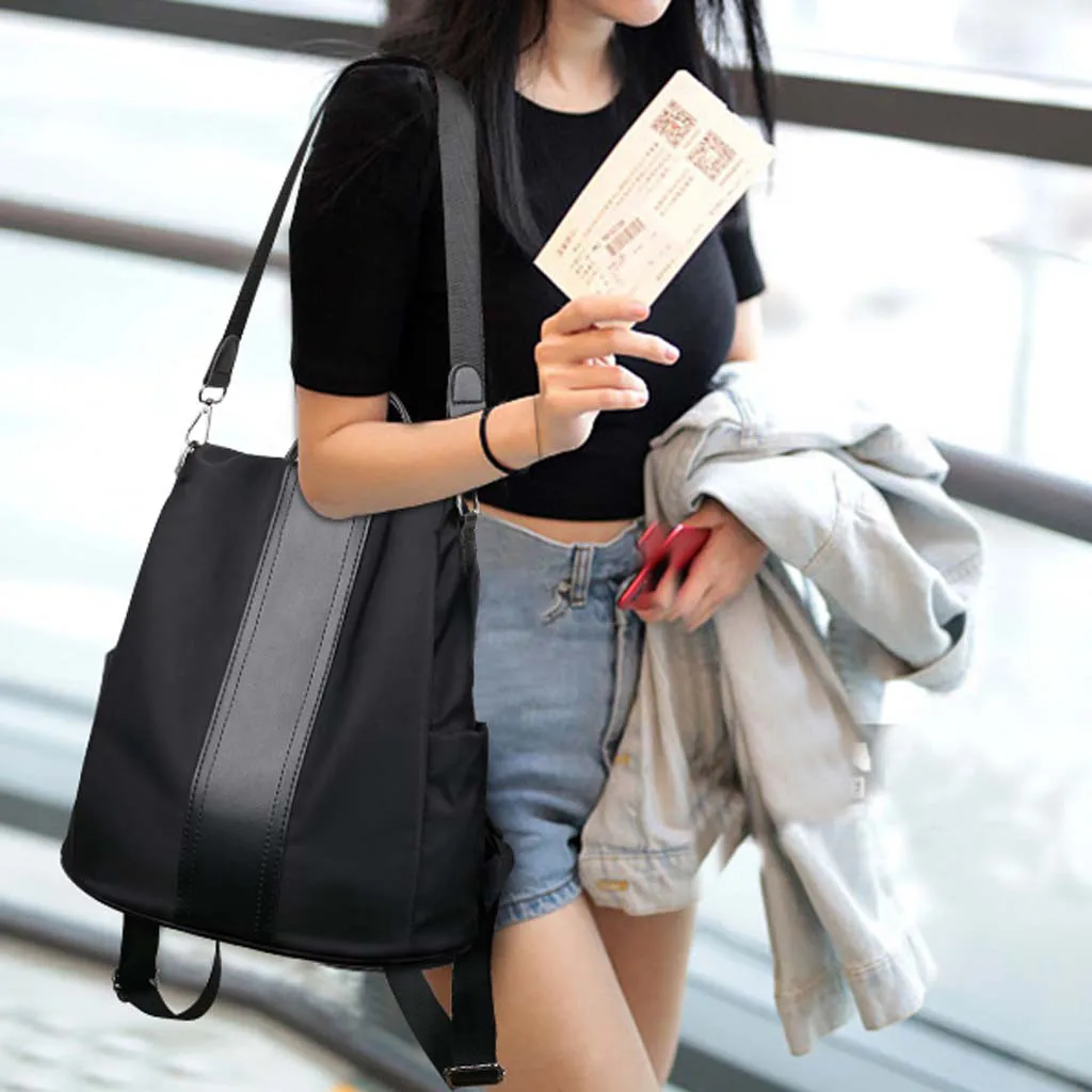 

Women's Fashion Solid Color Anti-Theft Bag Wild Shoulder Bag Waterproof Mochilas Mujer Sac A Dos 2019 #G4