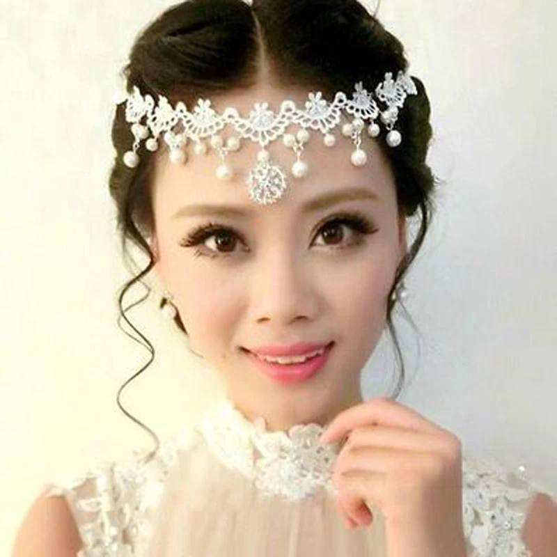 

New Silver Hair Accessories Wedding Bridal Women Pearl Tiaras And Crowns Rhinestone Handmade Hot Sales Headbands Hair Jewelry