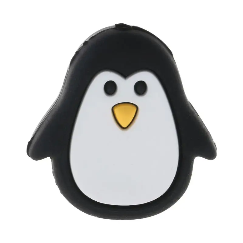 

Silicone Teething Bead Chew Bite Food Grade Silicone Penguin Cartoon Cute DIY Bracelet Pendant Baby Teether Newborn Teeth Care