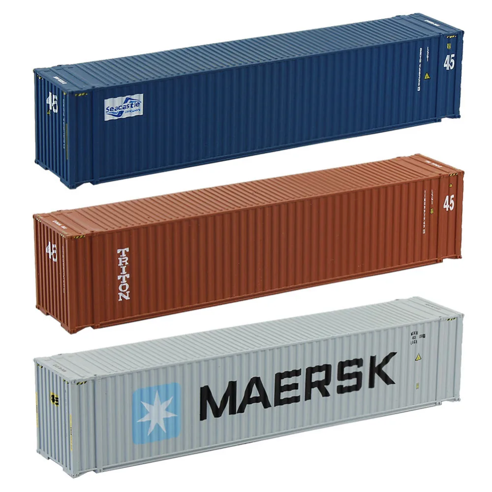 3pcs/5pcs/10pcs N Scale 1:150 40ft Shipping Container Freight Car Railway