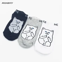 MOONBIFFY, 3 цвета, Новое поступление, японская Повседневная мода, Harajuku стиль, креативные, забавные, Фортуна, кот, узор, для женщин и мужчин, хлопковые носки