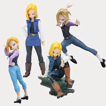 

12-18CM anime Dragon Ball Z Lazuli 18 Super Saiyan Budokai Action Figure Scultures PVC dragonball figures toys brinquedos