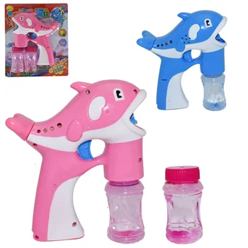 

Dolphin Bubble Gun Electronic Toy Novelty for Children 2 Full of Flashing LED Lights and Music