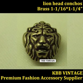 

(KBE03) 50pc Large Lion-Head Concho Screwback Conchos Leathercraft Antique-Bronze