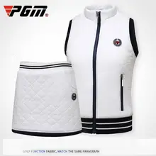 PGM зима Гольф Спортивная одежда для женщин толстый бархат куртки без рукавов жилеты высокие эластичные ветрозащитный Теннисный жилет Гольф короткая юбка
