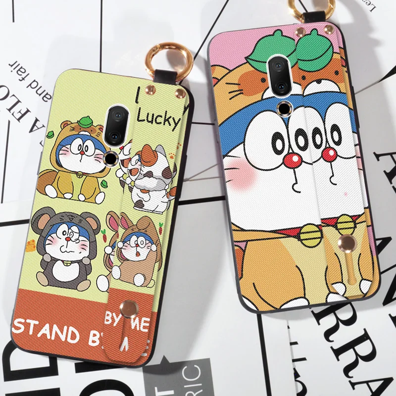 

Wrist Strap Cartoon Cat Bumper Cases For Meizu 16 16th 16X Luxury Silicone Cover Bag Case For Meizu 16 Plus / 16th Plus