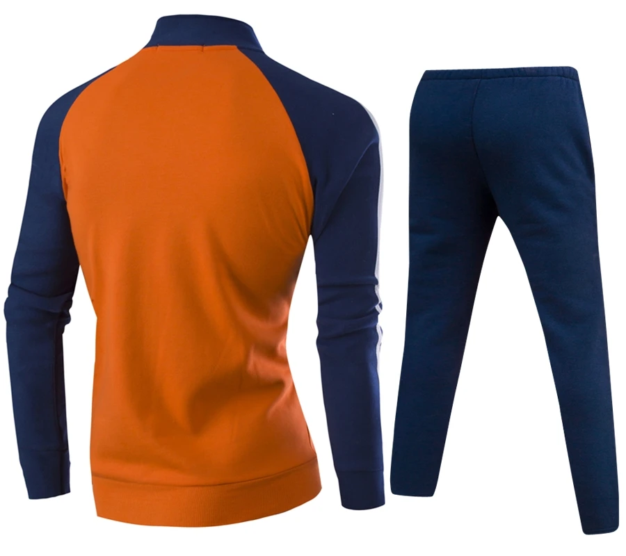 High Quality Casual Men's Two-piece 2018 Spring New Collar Color Matching Sweater Trousers Men's Coat Trousers Set Size M-4xl High Quality Casual Men's Two-piece 2018 Spring New Collar Color Matching Sweater Trousers Men's Coat Trousers Set Size M-4xl