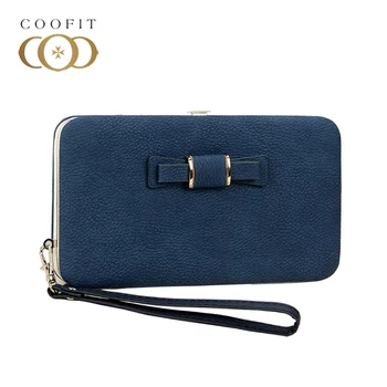 

Coofit Buckle Wallet Phone Packet Long PU Leather Card Pocket Wallet Clutch Purse For Women With Wrist Strap For iphone 6 Plus