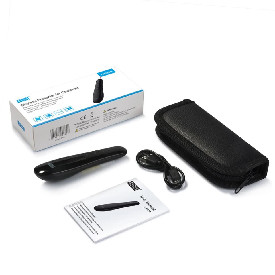 August LP230B PowerPoint Clicker with Mouse