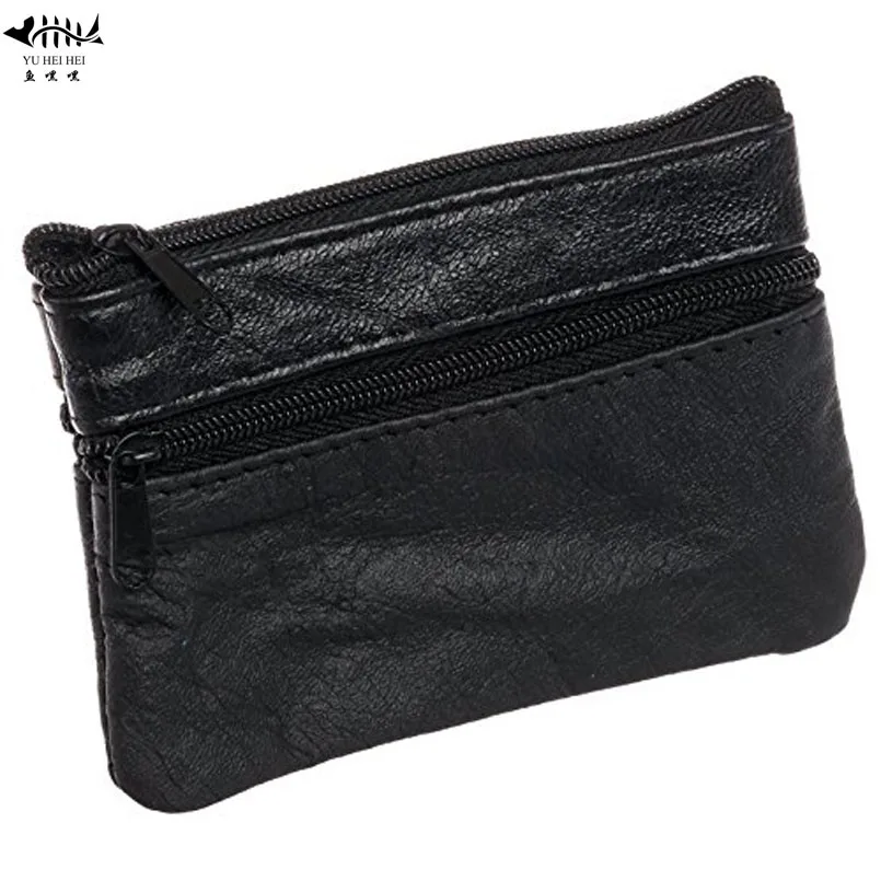 Mini Coin Purse Wallet Genuine Leather Men Women Small Change Pouch