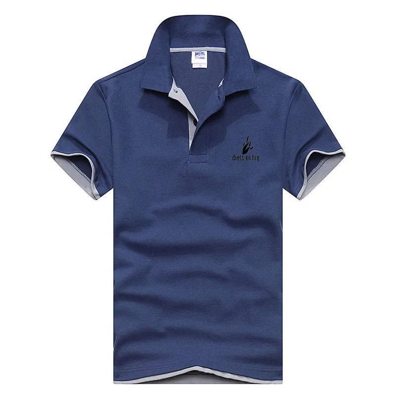 

Men's POLO shirt short-sleeved cotton casual POLO shirt men's POLO shirt plain color printing fashion slim POLO shirt m-3x