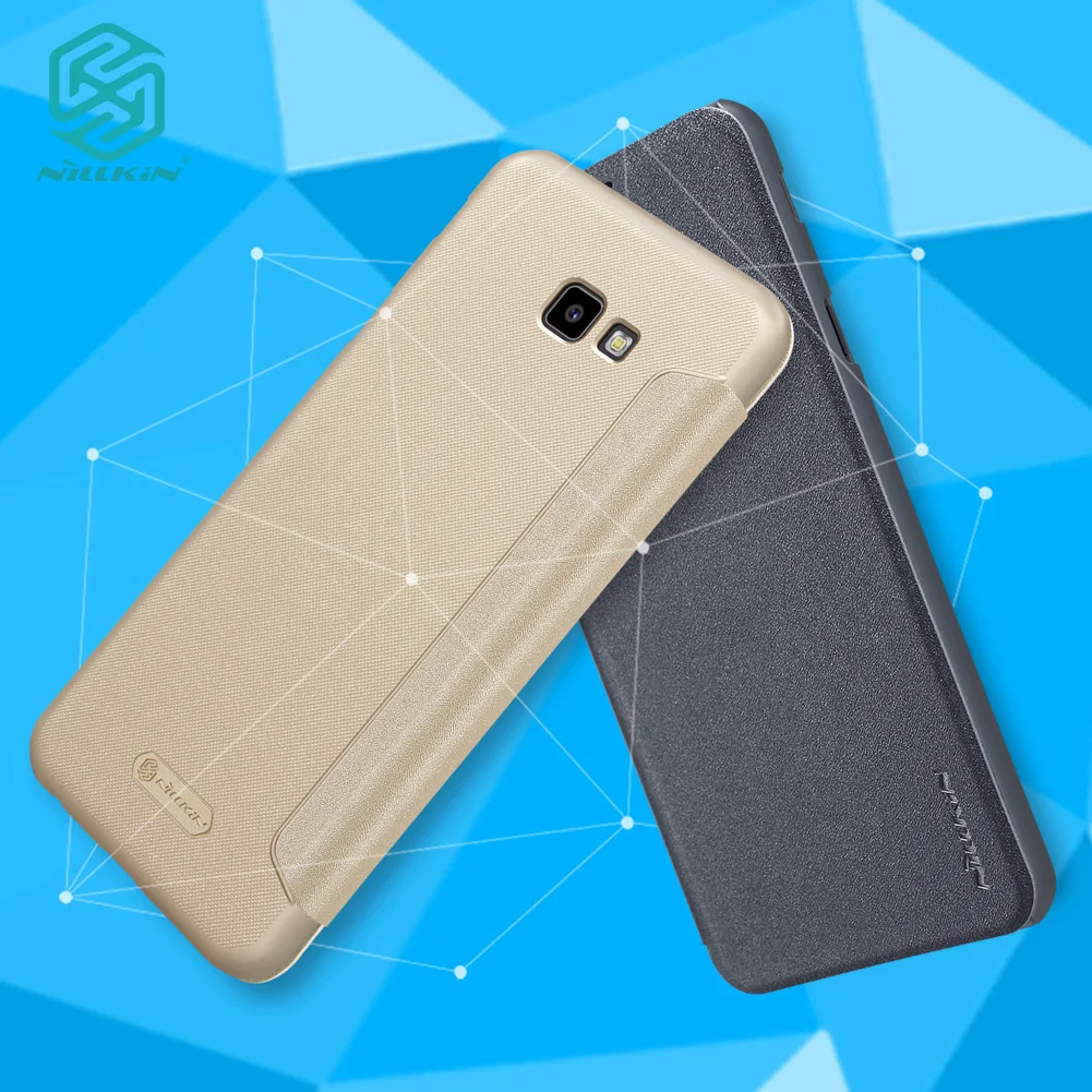 

Flip Case For Samsung Galaxy J4+ J415F-DS J4 PLUS 4G LTE Nillkin Sparkle Series PU Leather Cover sFor Samsung J4 Plus Case